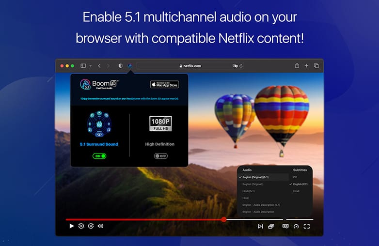 5.1 audio browser for Netflix