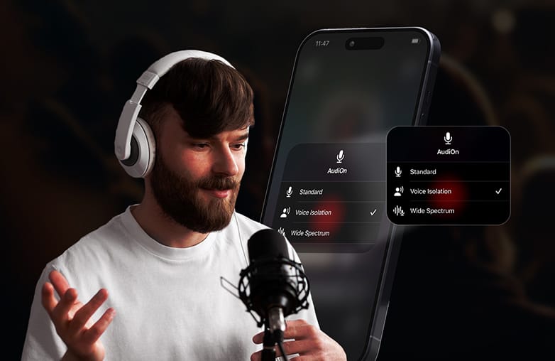 AudiOn adds support for iOS mic mode, voice isolation