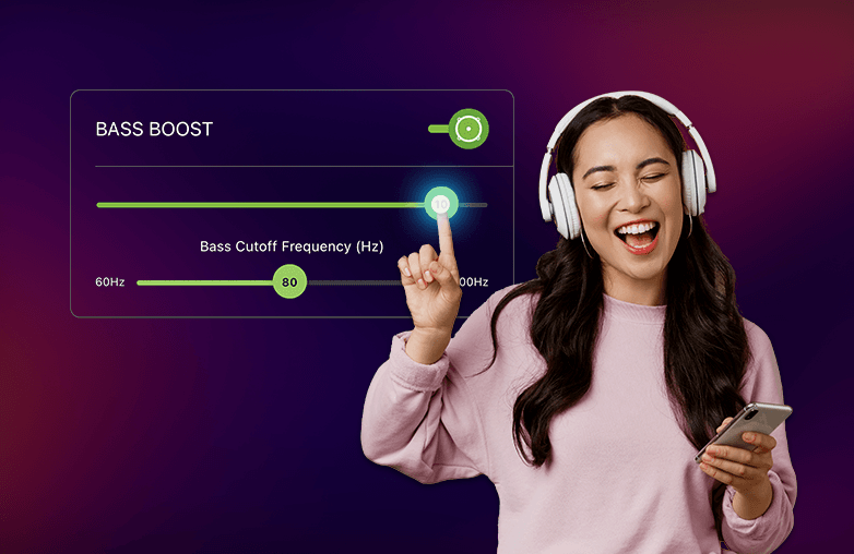Enhanced bass control and full range bass frequency support on iOS