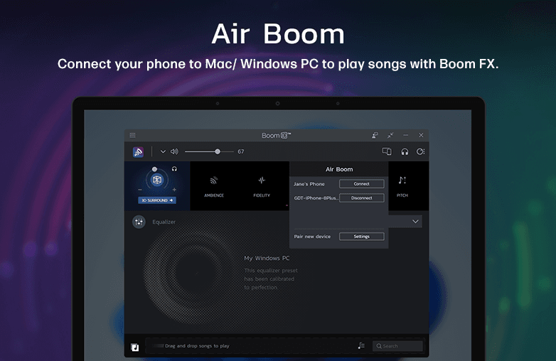 Enhanced sound quality with AirBoom