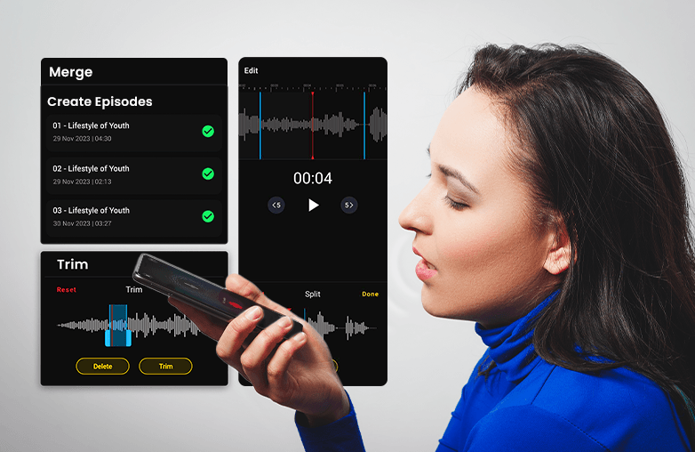 Voice recording apps offer trim, merge, and split tools