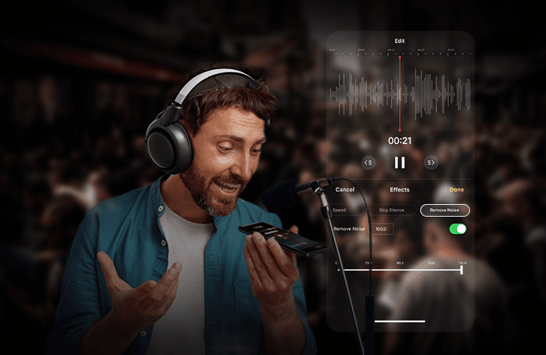 What is ‘remove noise’ in a voice recording app