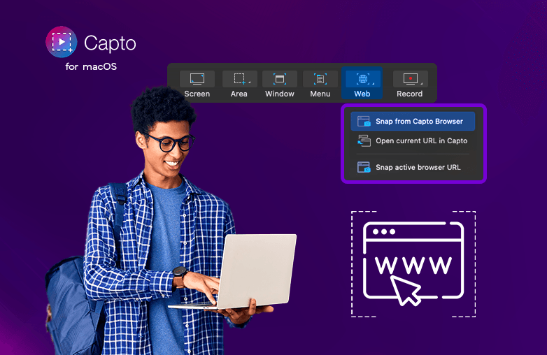 How to take screenshots from the web using Capto