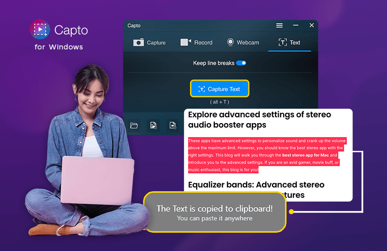 Extract text from screenshots