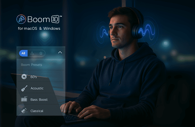 Boom 3D sound control interface