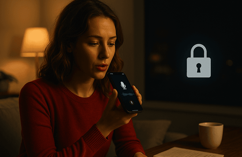 Voice recorder privacy and security illustration