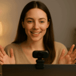 How do I record myself using a laptop camera