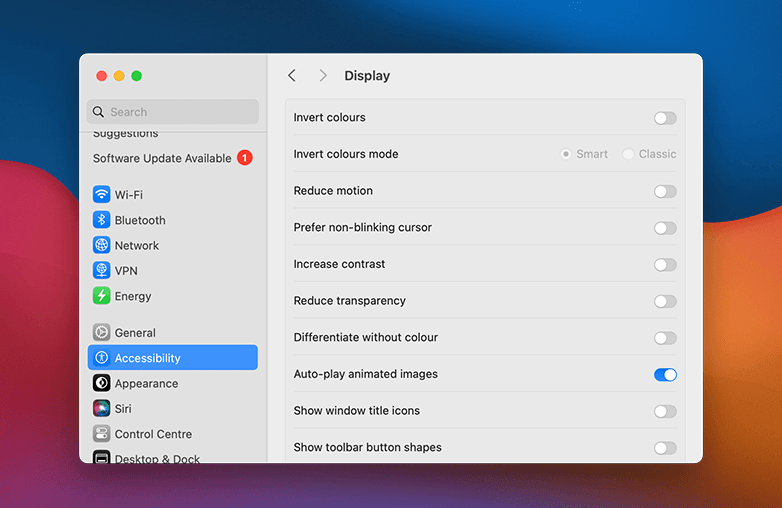 Reduce visual effects to fix Mac running slow after update