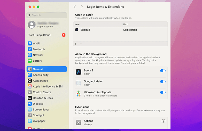 How to disable startup apps on Mac from Login Items settings