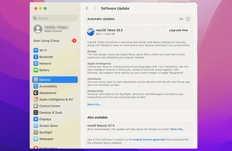 Check for macOS updates to improve Mac startup time