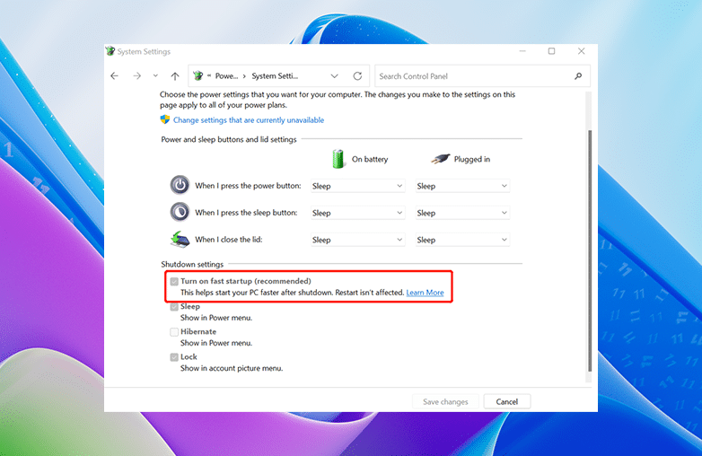 Enable or Disable Windows Fast Startup