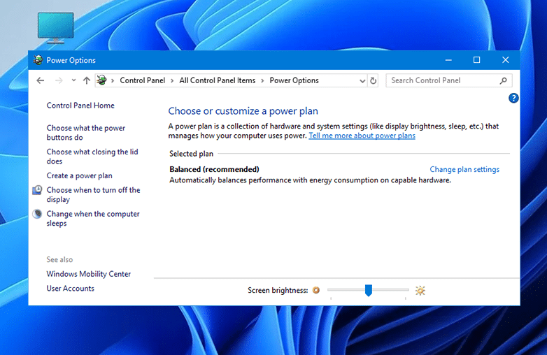 High Performance power settings in Windows