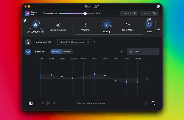 Auto EQ automatically optimizing headphone