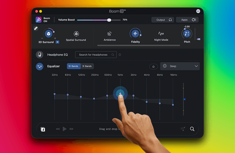 Manual EQ graphic equalizer with adjustable frequency bands