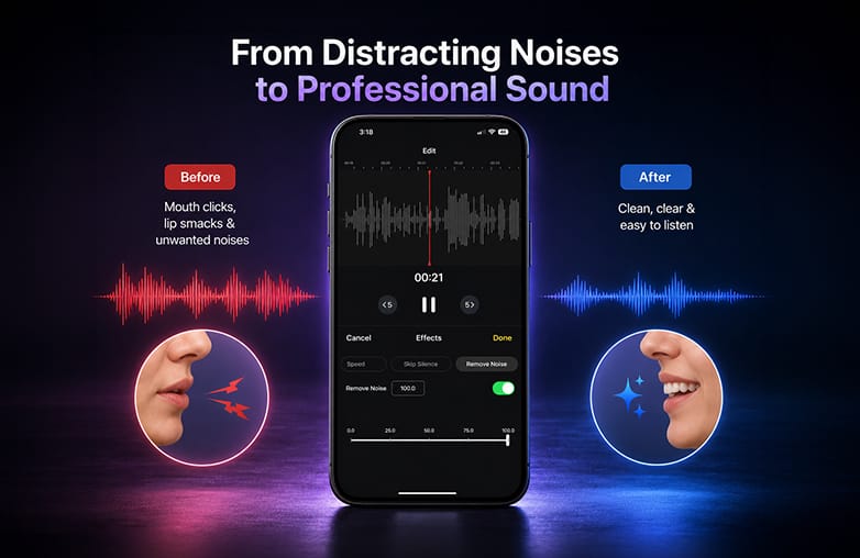 AudiOn audio enhancement and voice recording cleanup