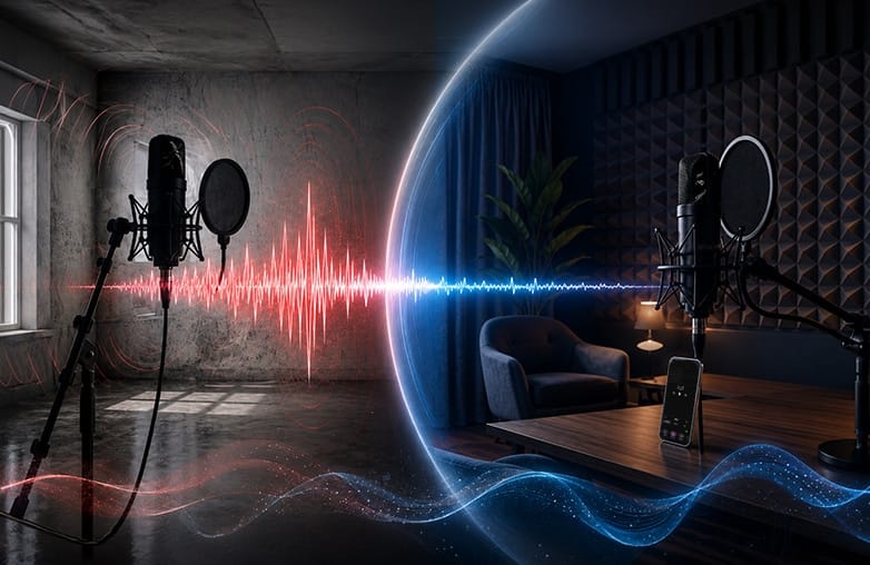 microphone placement to reduce room echo