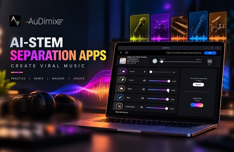 AuDimix AI stem separation -separate vocals from music