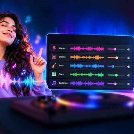 AuDimix pitch and tempo controls for separated music stems