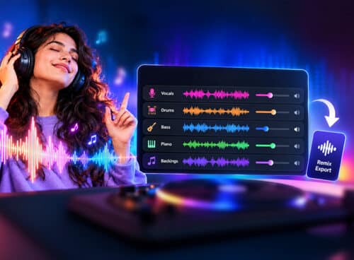 AuDimix pitch and tempo controls for separated music stems