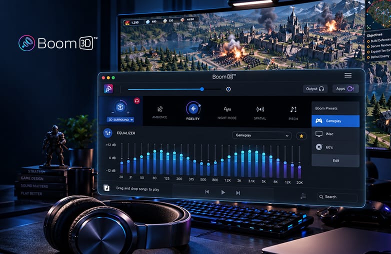 Boom 3D 31-band equalizer for gaming audio