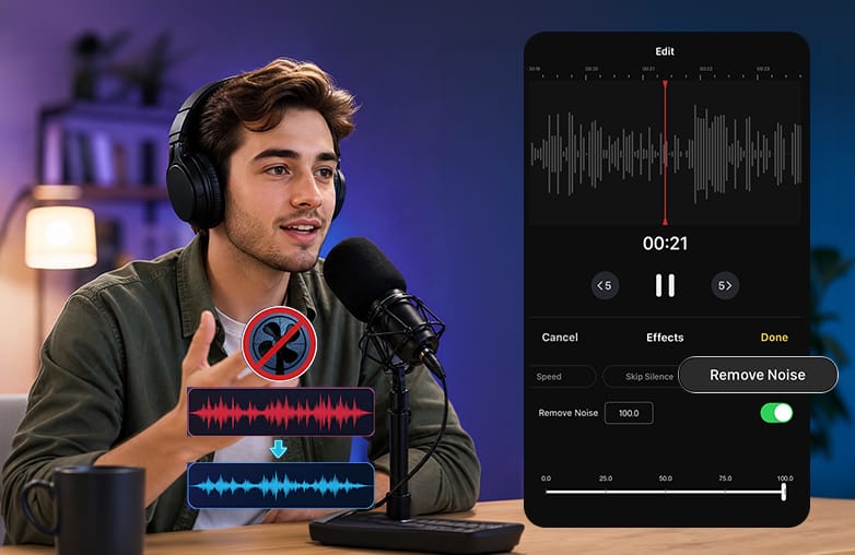 How to remove fan noise from a recording