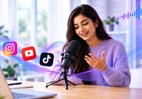Professional voiceover recording setup for social media videos