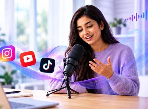 Professional voiceover recording setup for social media videos