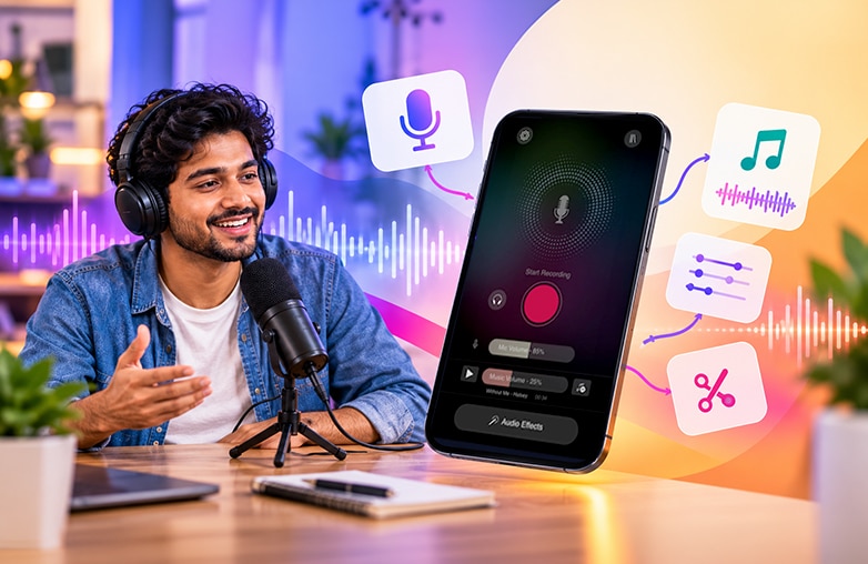 Audio waveform editing on a smartphone