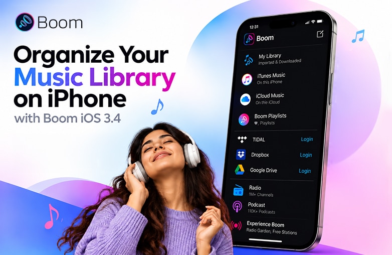 Boom as your music player for iPhone
